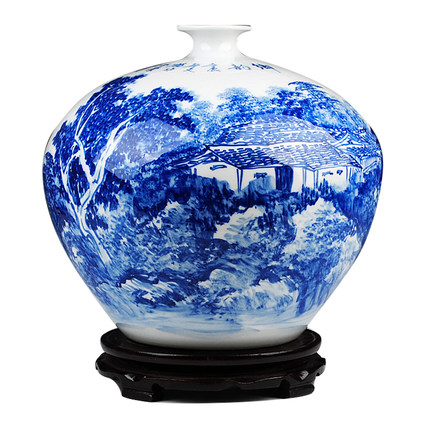 Compatible porcelaine Jahrriesnge  for Hand blue white landscape painting vase cna0062 