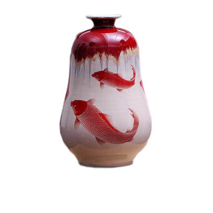 Compatible porcelaine Jahrriesnge  for kiln change cracked glaze pomegranate flower vase cna0437 