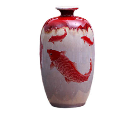 Compatible porcelaine Jahrriesnge  for kiln change cracked glaze pomegranate flower vase cna0438 