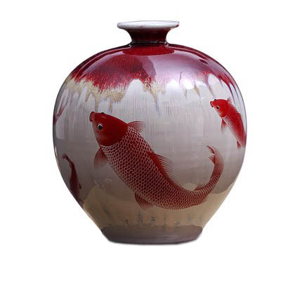 Compatible porcelaine Jahrriesnge  for kiln change cracked glaze pomegranate flower vase cna0439 