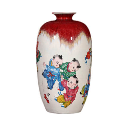 Compatible porcelaine Jahrriesnge  for kiln change cracked glaze pomegranate flower vase cna0441 