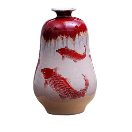 Compatible porcelaine Jahrriesnge  for kiln change cracked glaze pomegranate flower vase cna0447 