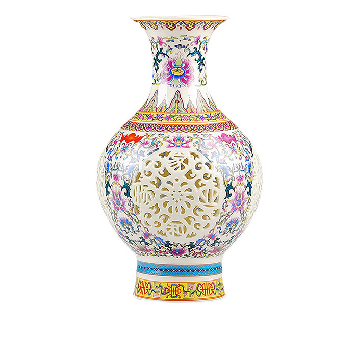 Compatible porcelaine Jahrriesnge  for colorful hollow vase cna0666 