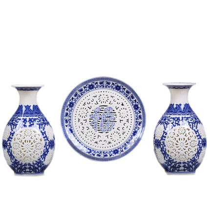 Compatible porcelaine Jahrriesnge  for hollow  vase set 3 pcs cna0906 