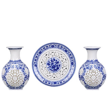 Compatible porcelaine Jahrriesnge  for hollow  vase set 3 pcs cna0907 