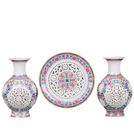 Compatible porcelaine Jahrriesnge  for hollow  vase set 3 pcs cna0912 