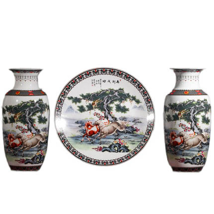 Compatible porcelaine Jahrriesnge  for horses vase set 3pcs cna1045 