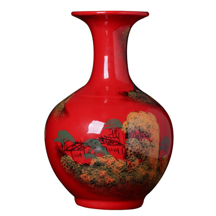 Compatible porcelaine Jahrriesnge  for red landscape vase cna1352 