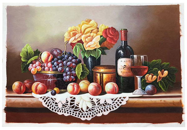 Compatible Peinture à l'huile JAHRRIESNGE  for fruit-wine-lpg0391 