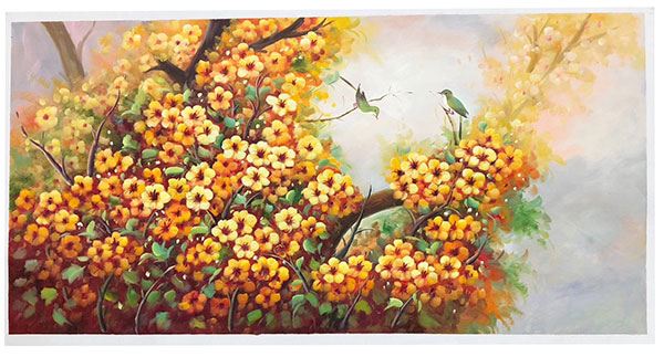 Compatible Peinture à l'huile JAHRRIESNGE  for yellow-flower-lpg0393 