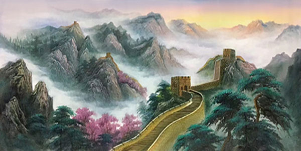 Compatible Paysage JAHRRIESNGE  for the-Great-Wall-montains-trees-lpg0781 