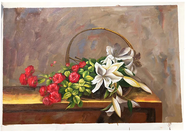 Compatible Nature morte Jahrriesnge  for red-rose-and-white-lily-lpg0823 