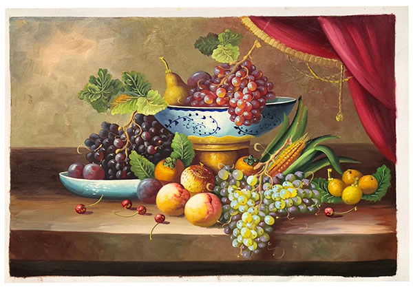 Compatible Nature morte Jahrriesnge  for vase-fruits-lpg0876 