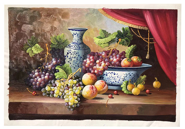 Compatible Nature morte Jahrriesnge  for vase-fruits-lpg0877 