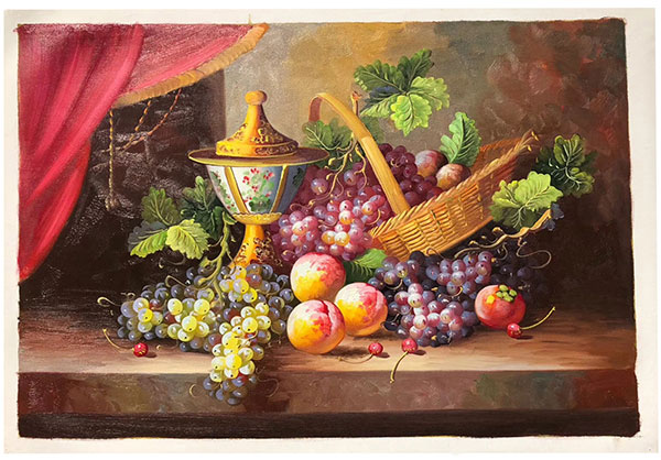 Compatible Nature morte Jahrriesnge  for vase-fruits-lpg0879 