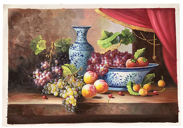 Compatible Nature morte Jahrriesnge  for vase-fruits-lpg0882 