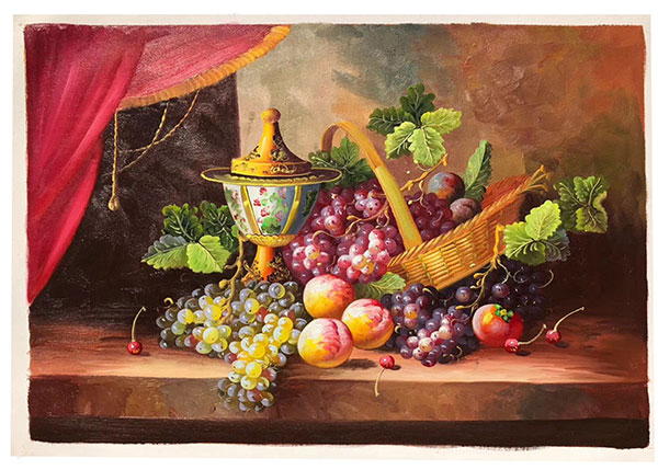 Compatible Nature morte Jahrriesnge  for vase-fruits-lpg0884 